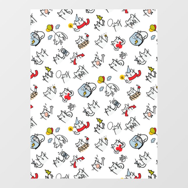 Hübsche Katzen, Milch und Magie. Fensteraufkleber (Blatt)