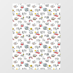 Hübsche Katzen, Milch und Magie. Fensteraufkleber