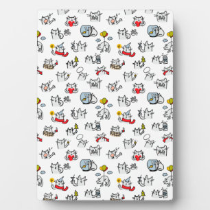 Hübsche Katzen, Milch und Magie. Fotoplatte