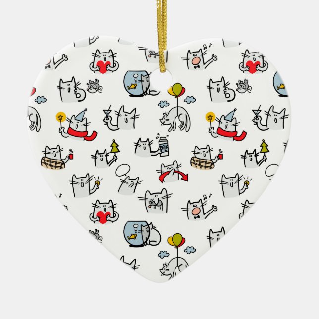 Hübsche Katzen, Milch und Magie. Keramik Ornament (Vorne)