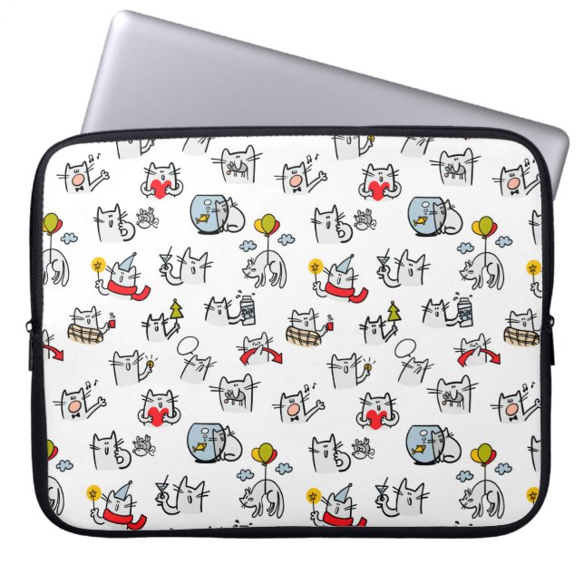 Hübsche Katzen, Milch und Magie. Laptopschutzhülle (Vorderseite)