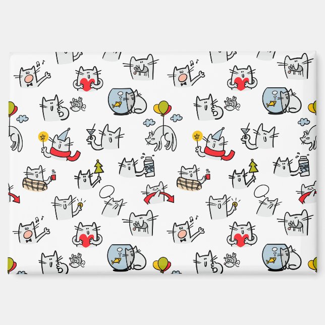 Hübsche Katzen, Milch und Magie. Magnet (Vorderseite)