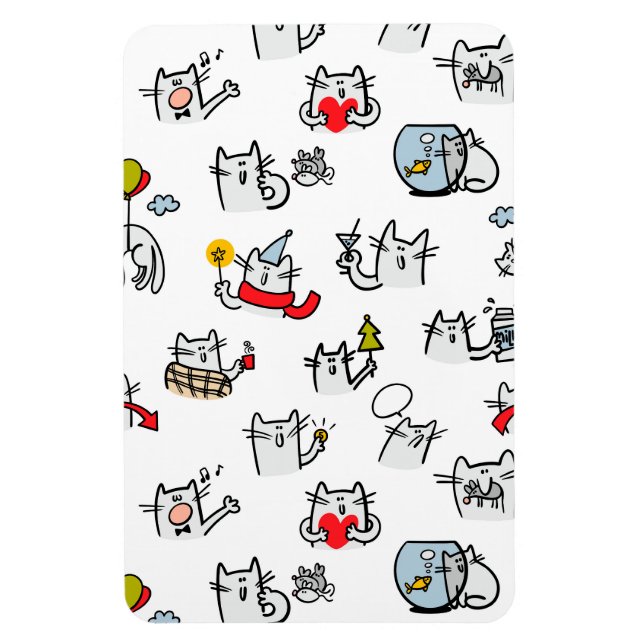 Hübsche Katzen, Milch und Magie. Magnet (Vertikal)