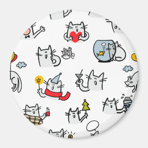 Hübsche Katzen, Milch und Magie. Magnet