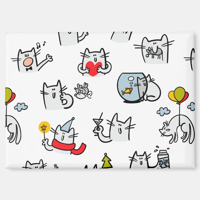 Hübsche Katzen, Milch und Magie. Magnet (Vorderseite)