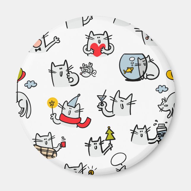 Hübsche Katzen, Milch und Magie. Magnet (Vorne)