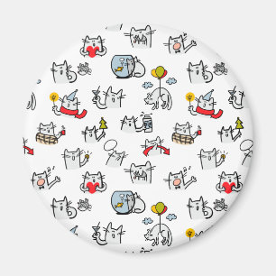 Hübsche Katzen, Milch und Magie. Magnet