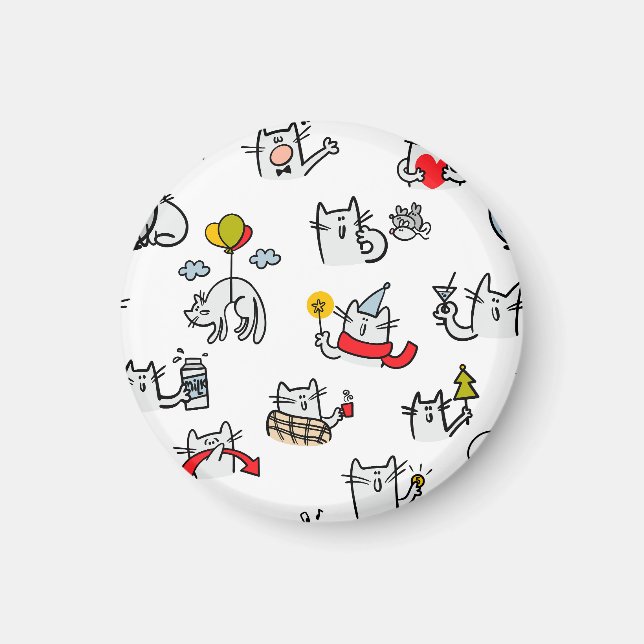 Hübsche Katzen, Milch und Magie. Magnet (Vorne)