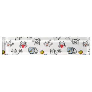 Hübsche Katzen, Milch und Magie. Namensplakette