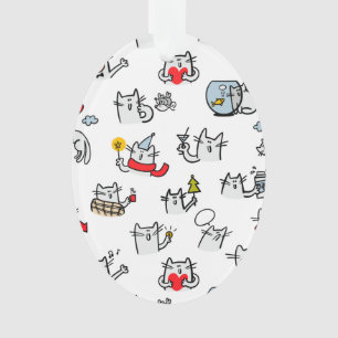 Hübsche Katzen, Milch und Magie. Ornament