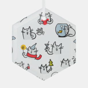 Hübsche Katzen, Milch und Magie. Ornament Aus Glas