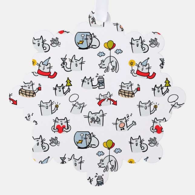 Hübsche Katzen, Milch und Magie. Ornament Karte (Vorderseite)