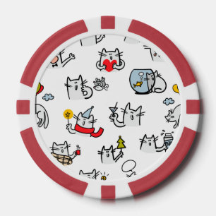 Hübsche Katzen, Milch und Magie. Pokerchips