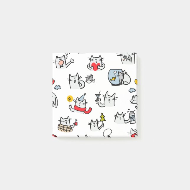 Hübsche Katzen, Milch und Magie. Post-it Klebezettel (Vorderseite)