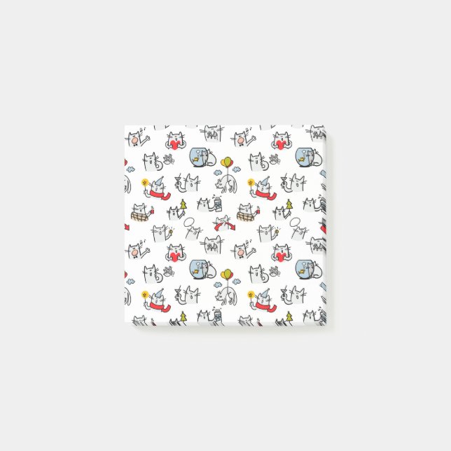 Hübsche Katzen, Milch und Magie. Post-it Klebezettel (Vorderseite)