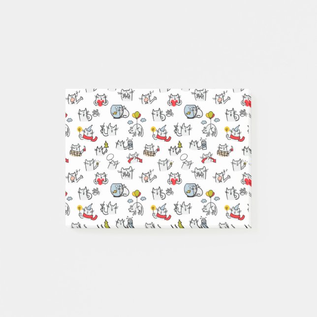 Hübsche Katzen, Milch und Magie. Post-it Klebezettel (Vorderseite)