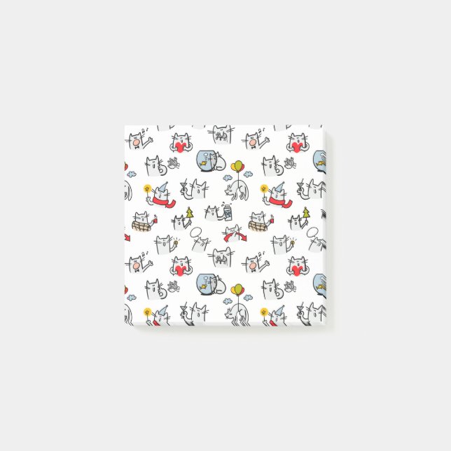 Hübsche Katzen, Milch und Magie. Post-it Klebezettel (Vorderseite)