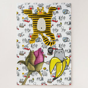 Hübsche Katzen, Milch und Magie. Puzzle