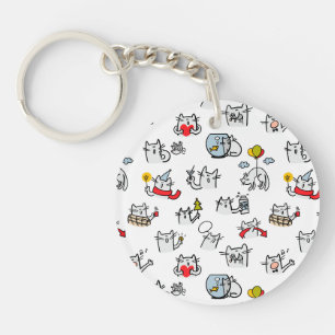 Hübsche Katzen, Milch und Magie. Schlüsselanhänger