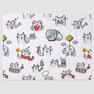 Hübsche Katzen, Milch und Magie. Seidenpapier