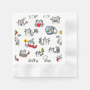 Hübsche Katzen, Milch und Magie. Serviette