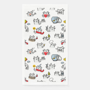 Hübsche Katzen, Milch und Magie. Serviette
