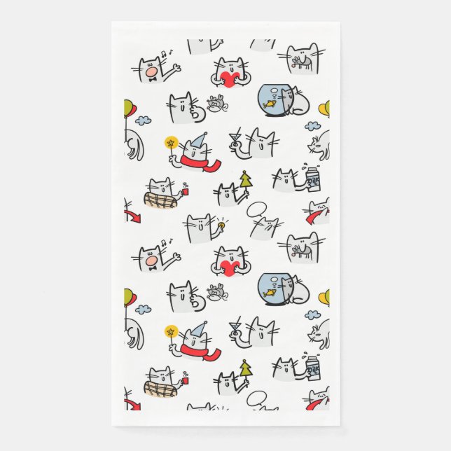 Hübsche Katzen, Milch und Magie. Serviette (Vorderseite)