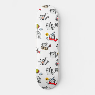 Hübsche Katzen, Milch und Magie. Skateboard