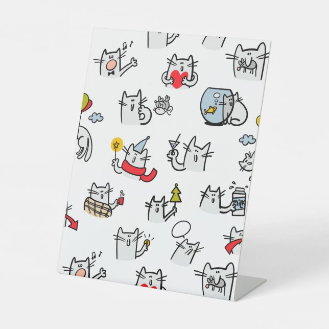 Hübsche Katzen, Milch und Magie. Sockelschild (Vorderseite)