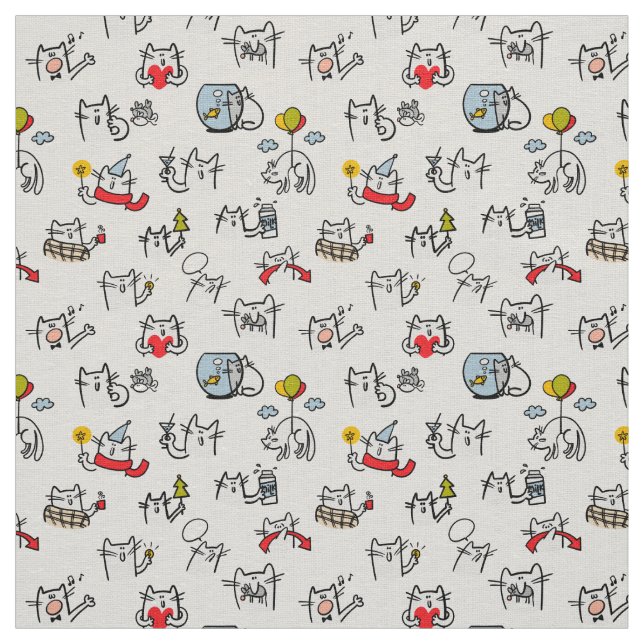 Hübsche Katzen, Milch und Magie. Stoff (Muster)