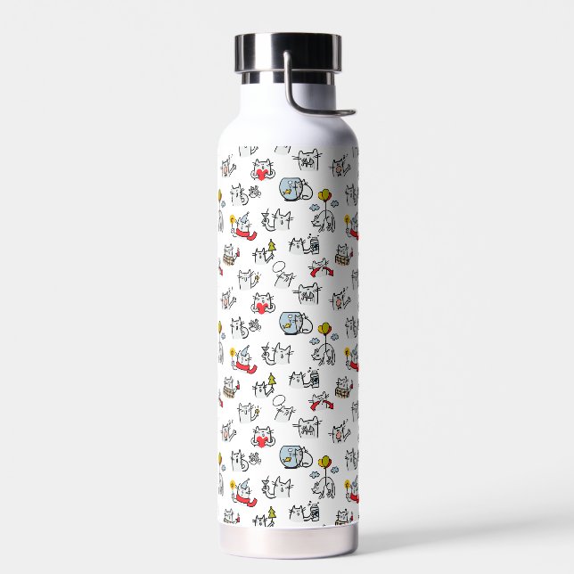Hübsche Katzen, Milch und Magie. Trinkflasche (Links)