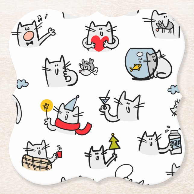 Hübsche Katzen, Milch und Magie. Untersetzer (Vorderseite)