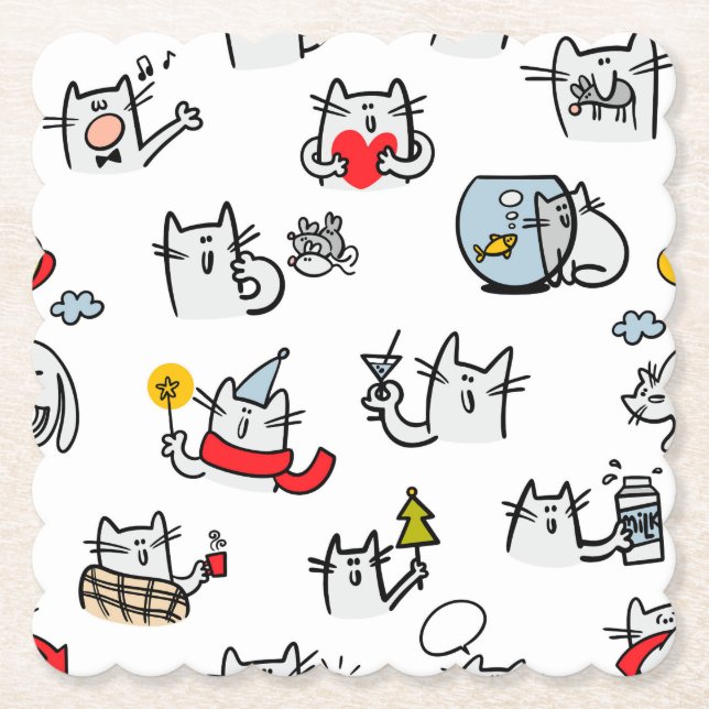 Hübsche Katzen, Milch und Magie. Untersetzer (Vorderseite)