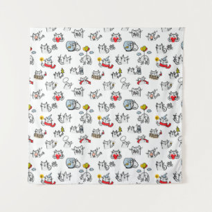 Hübsche Katzen, Milch und Magie. Wandteppich