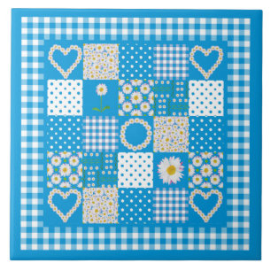 Hübsche Keramik Tile: Daisychains Imitate Patchwor Fliese