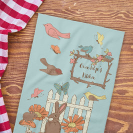 Hübsche Kernvögel und Tiere Personalisiert Geschirrtuch