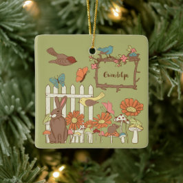 Hübsche Kernvögel und Tiere Personalisiert Keramikornament