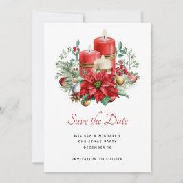 Hübsche Kerzen und Poinsettia Bouquet Save The Date