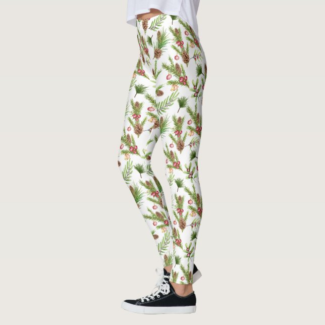 Hübsche Kiefernzapfen und -kuppeln Botanisch Leggings (Links)
