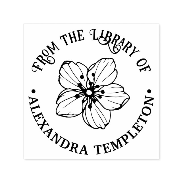 Hübsche Kirschblüten-Bibliotheksbuch Name Permastempel (Design)