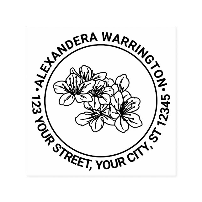 Hübsche Kirschblütenblüten Name Rücksendeadresse Permastempel (Design)