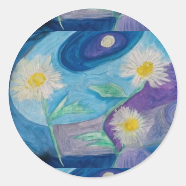 HÜBSCHE KLEIDERSTECKER VON KÜNSTLER PAULA REILLY. RUNDER AUFKLEBER (Vorderseite)