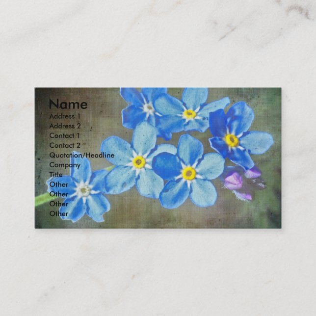 Hübsche kleine blaue Blumen Visitenkarte (Vorderseite)