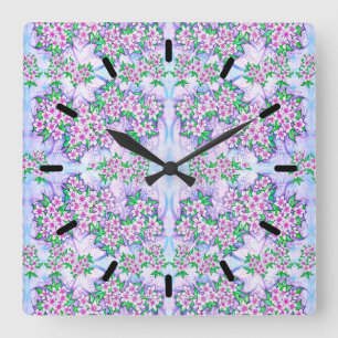 Hübsche kleine Blume Acrylwand Quadratische Wanduhr