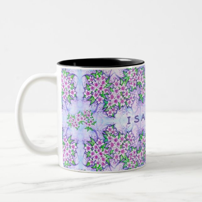 Hübsche kleine Blume personalisierter Mug Zweifarbige Tasse (Links)