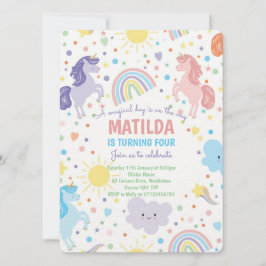 Hübsche Kleine Einhörner-Party Einladungen