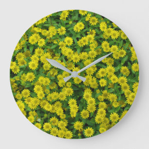 Hübsche kleine gelbe Blumen Große Wanduhr