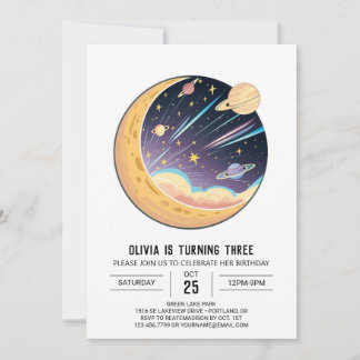 Hübsche kleine Sterne Digitaler Geburtstag Einladung