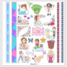 Hübsche Kleinplaner Varietäten Aufkleber & Wasi