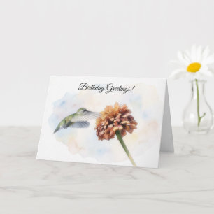 Hübsche Kolibri- und Blumen-Geburtstagskarte Karte